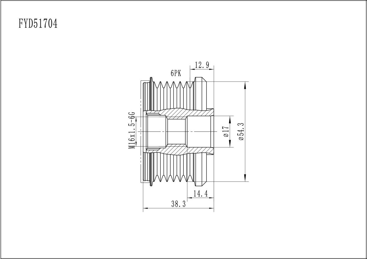 FYD51704 Overrunning Alternator Pulley
