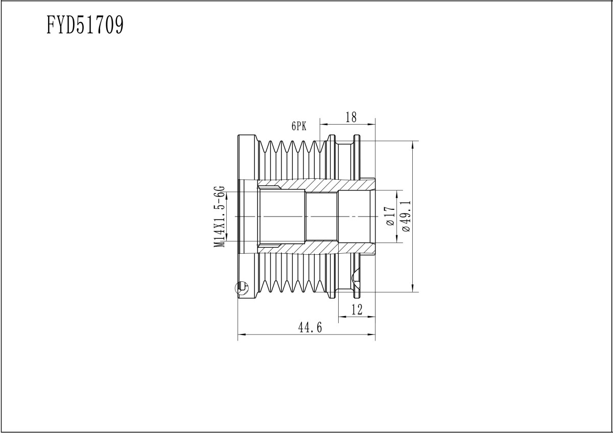 FYD51709 Overrunning Alternator Pulley