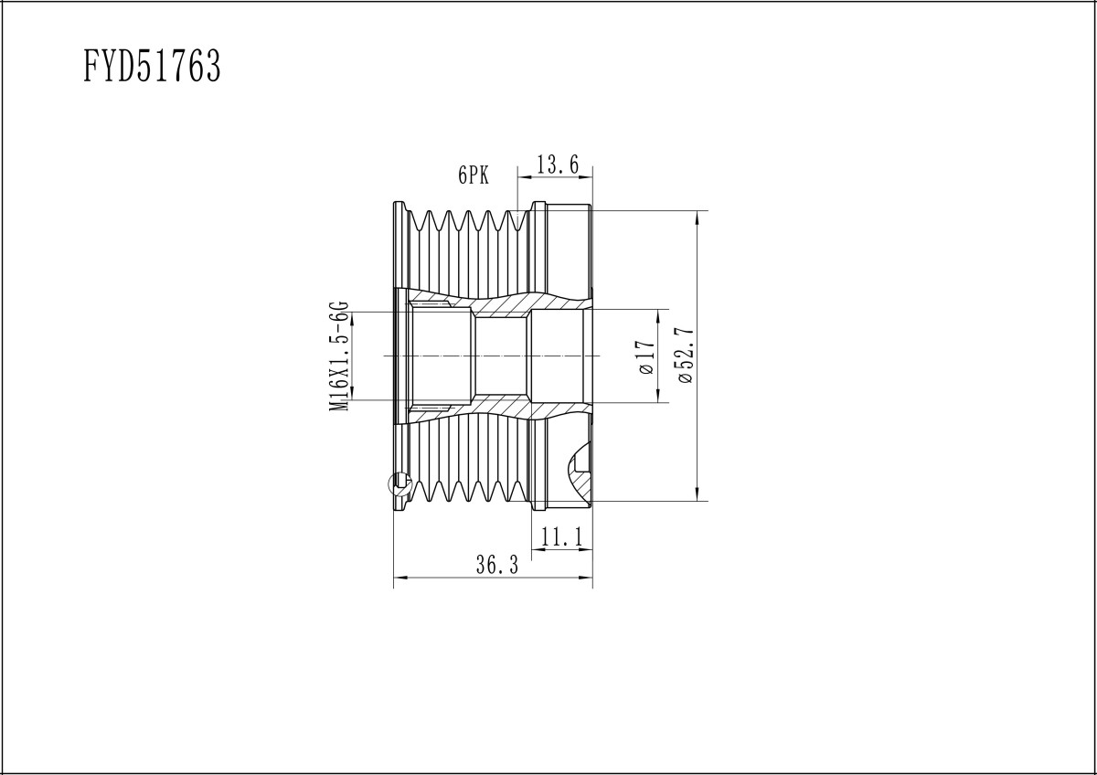 FYD51763 Overrunning Alternator Pulley