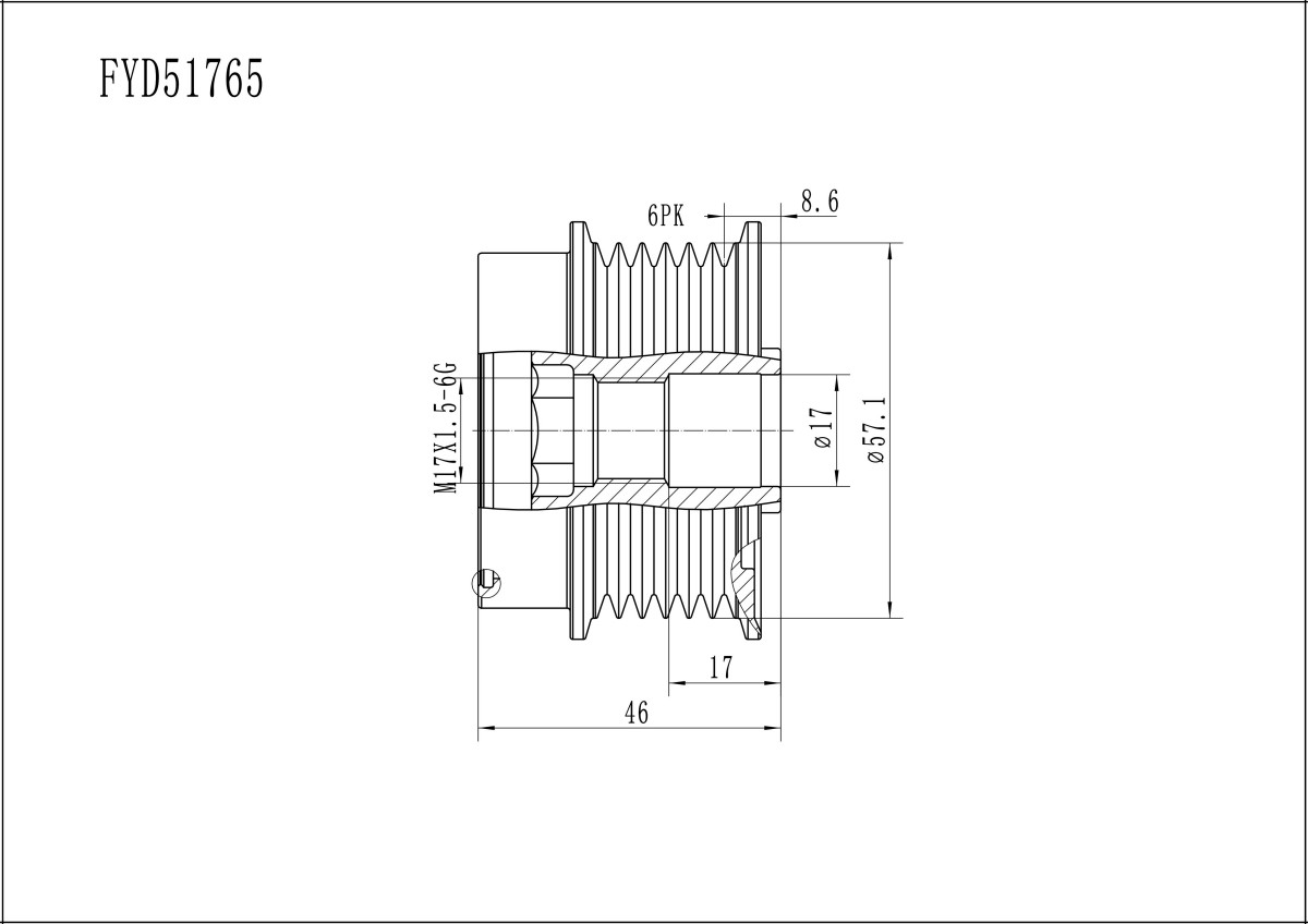 FYD51765 Overrunning Alternator Pulley