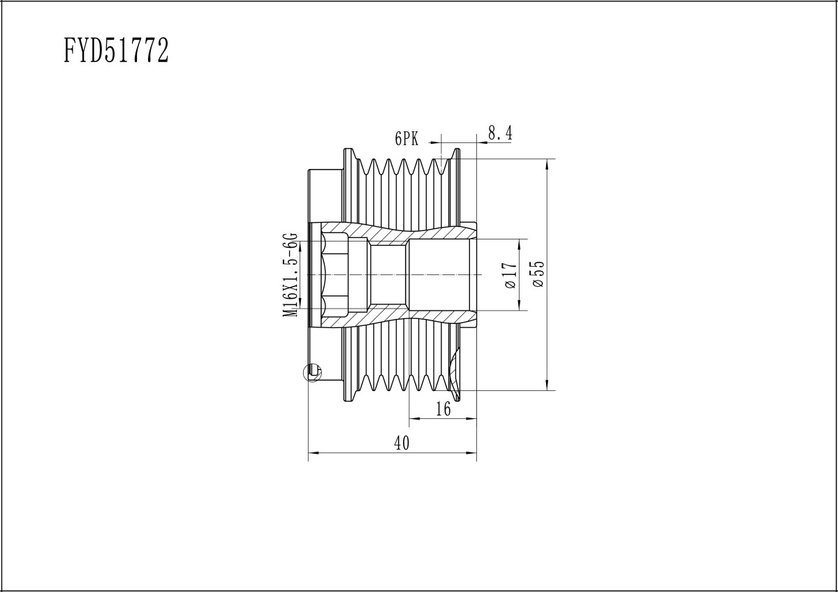FYD51772 Overrunning Alternator Pulley