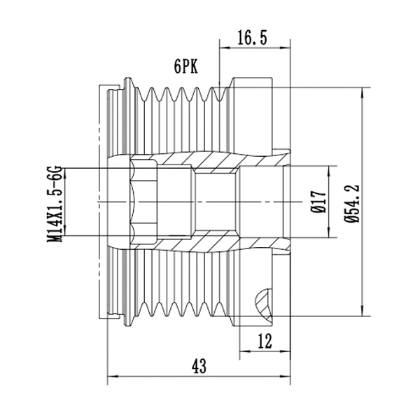 FYD50040 Overrunning Alternator Pulley