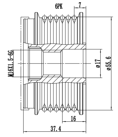 FYD50049 Overrunning Alternator Pulley