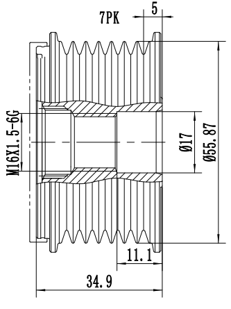 FYD50093 Overrunning Alternator Pulley