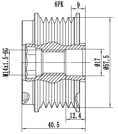 FYD50200 Overrunning Alternator Pulley