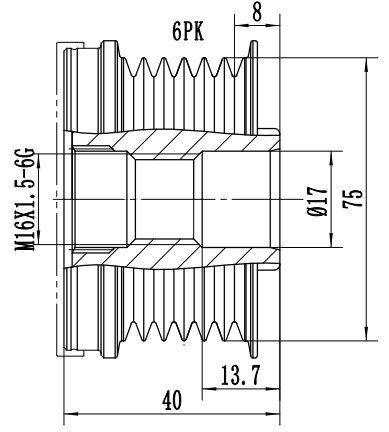 FYD50339 Overrunning Alternator Pulley
