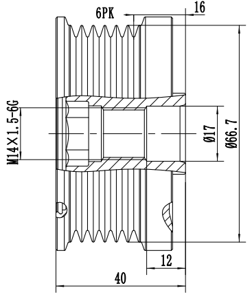 FYD51521 Overrunning Alternator Pulley