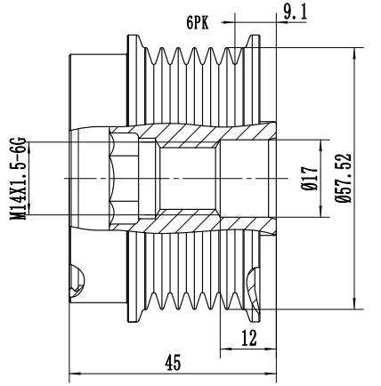FYD51533 Overrunning Alternator Pulley