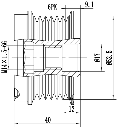 FYD51560 Overrunning Alternator Pulley