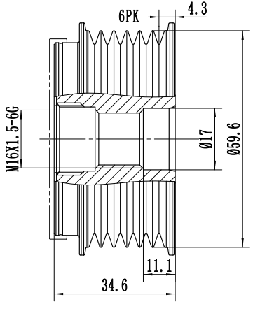 FYD51574 Overrunning Alternator Pulley