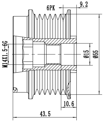 FYD51609 Overrunning Alternator Pulley