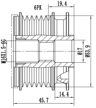 FYD51645 Overrunning Alternator Pulley