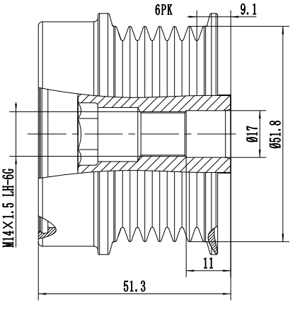 FYD51669 Overrunning Alternator Pulley