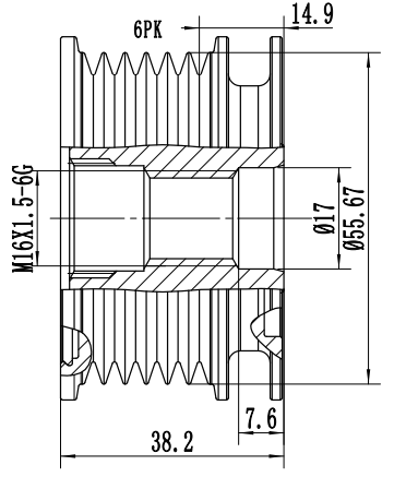 FYD51706 Overrunning Alternator Pulley