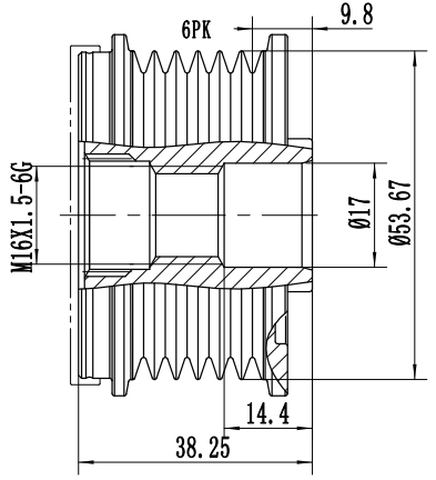 FYD51769 Overrunning Alternator Pulley