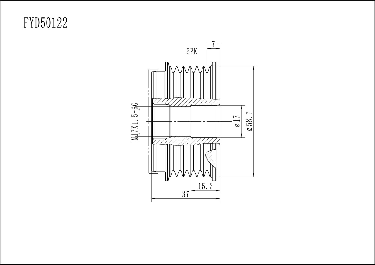 FYD50122 Overrunning Alternator Pulley
