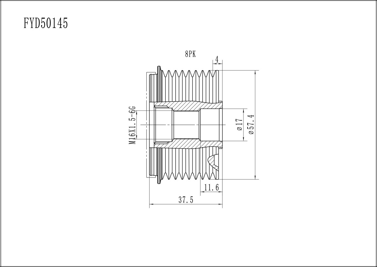 FYD50145 Overrunning Alternator Pulley