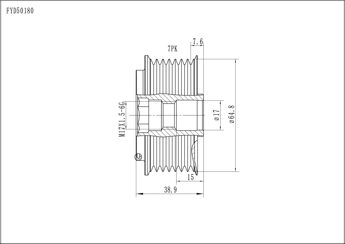 FYD50180 Overrunning Alternator Pulley