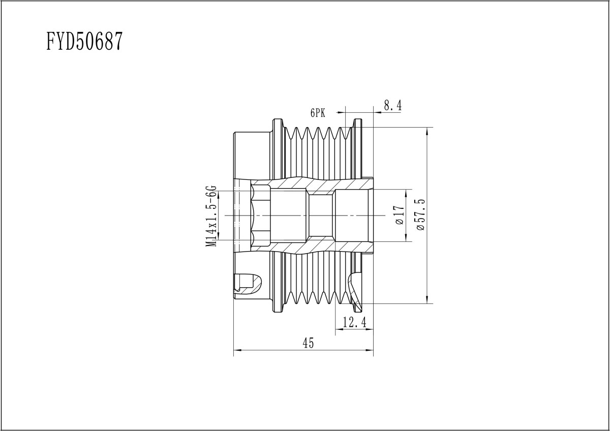 FYD50687 Overrunning Alternator Pulley