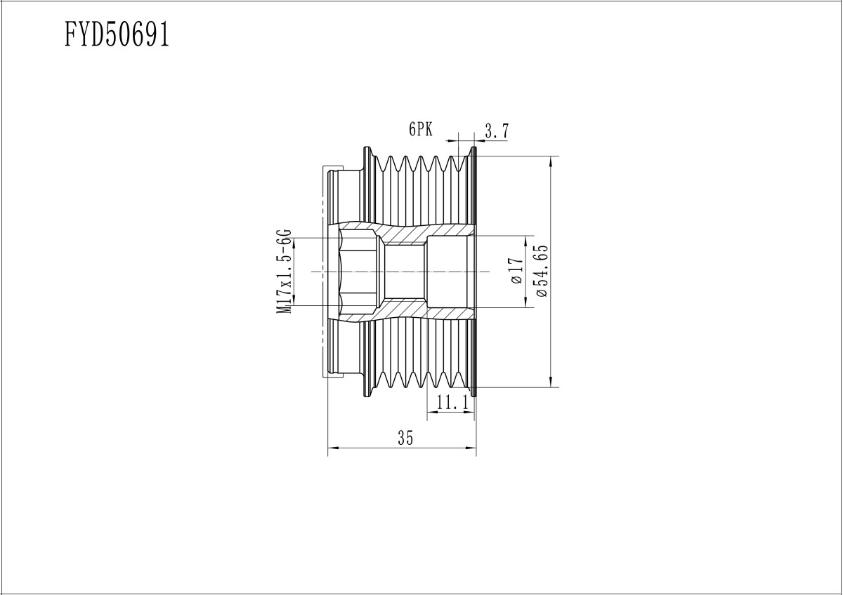 FYD50691 Overrunning Alternator Pulley