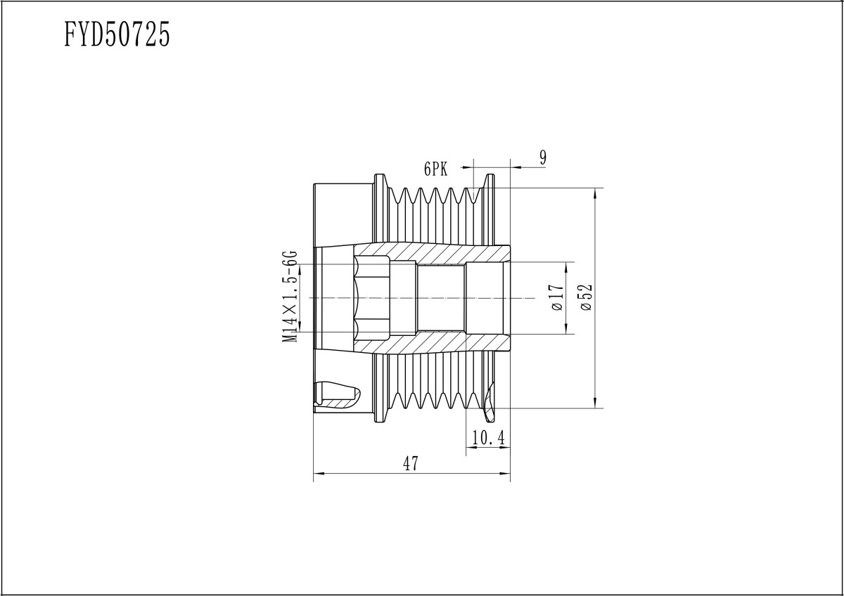 FYD50725 Overrunning Alternator Pulley