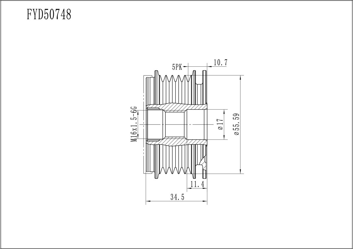 FYD50748 Overrunning Alternator Pulley
