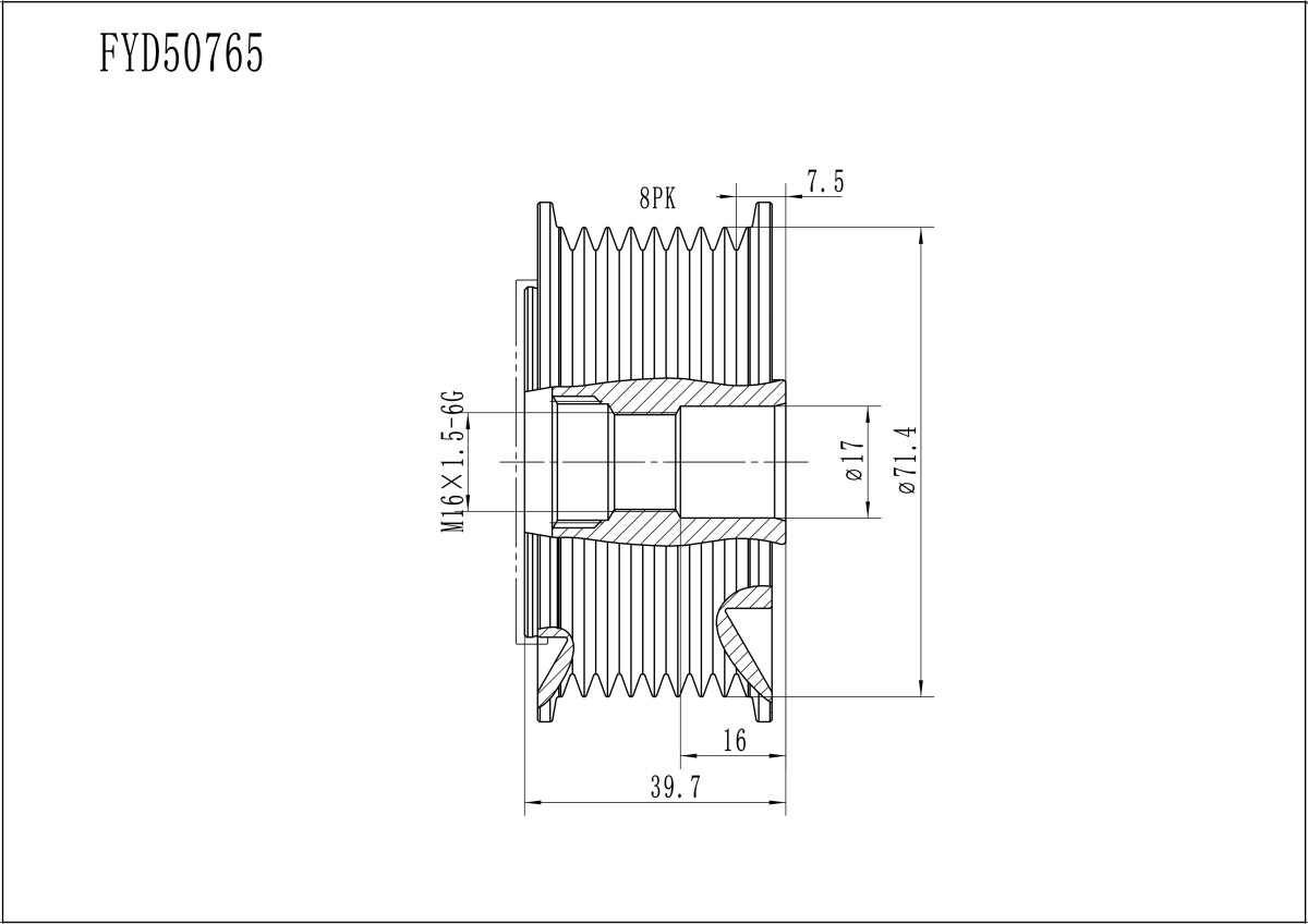 FYD50765 Overrunning Alternator Pulley