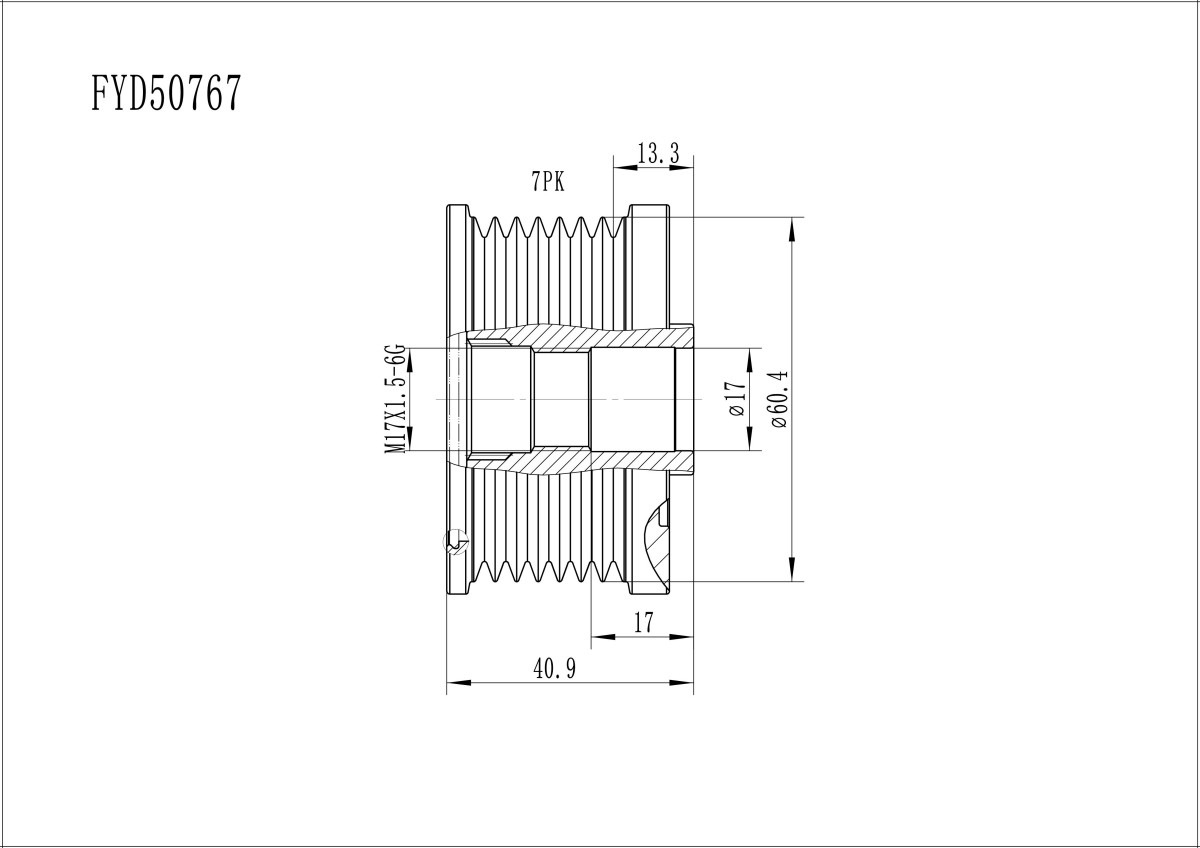 FYD50767 Overrunning Alternator Pulley
