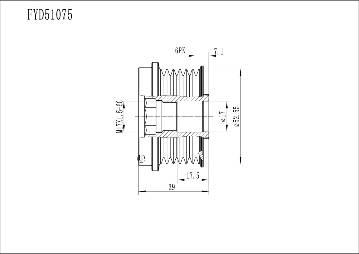 FYD51075 Overrunning Alternator Pulley