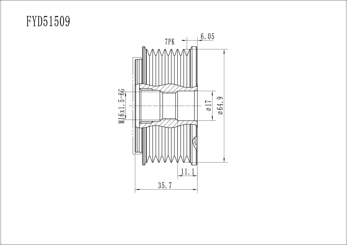 FYD51509 Overrunning Alternator Pulley