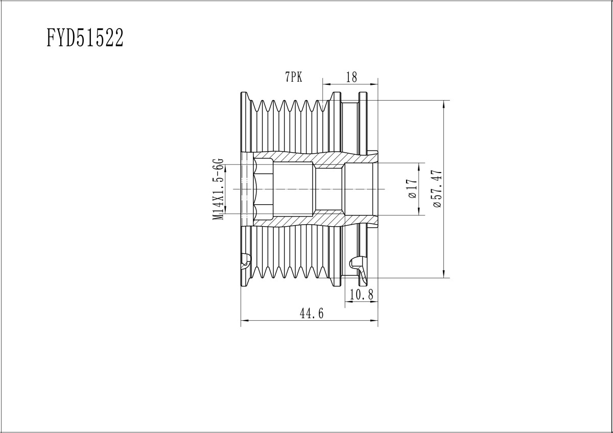 FYD51522 Overrunning Alternator Pulley
